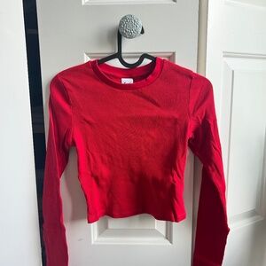 tna ribbed cropped longsleeve - lillooet (red) (s)